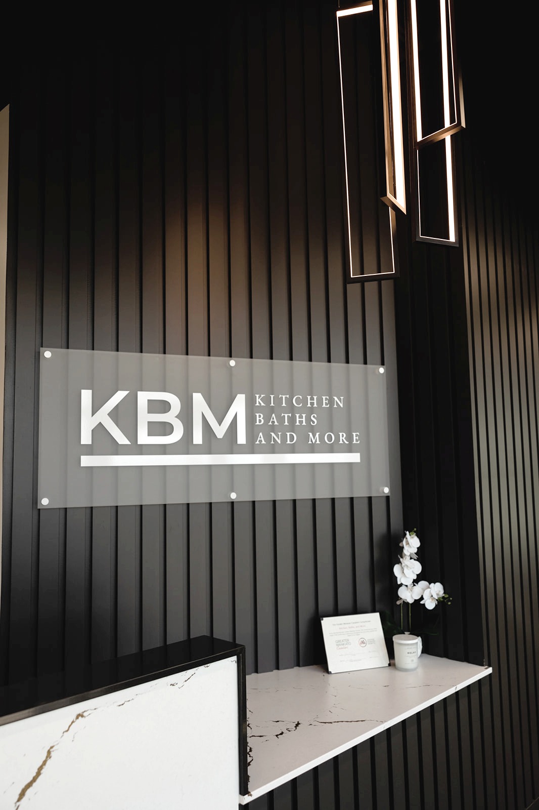 The Kitchen, Baths & More sign at our Mankato showroom